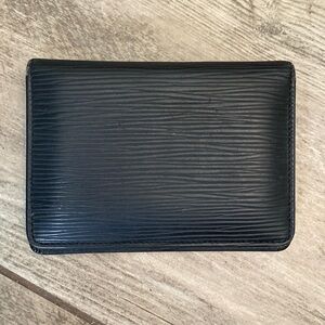 Auth Louis Vuitton Vintage Black Epi Leather Card Photo/ ID Holder